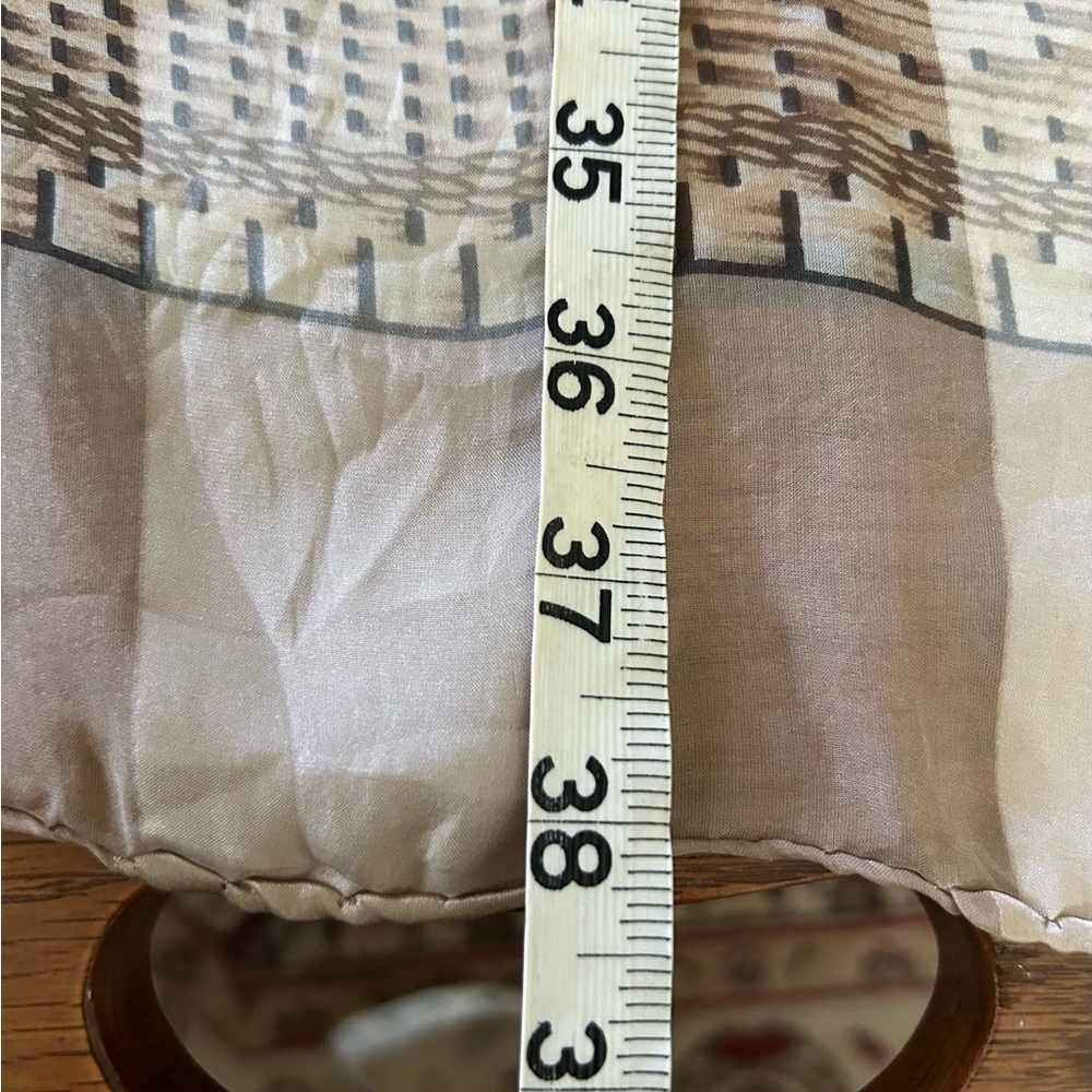 Vintage Tan & Cream Silk Chiffon Scarf - Picture 11 of 13
